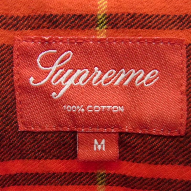 Supreme シュプリーム 16AW Tartan Plaid B.D Shirt タータンチェック BD フラン ネルシャツ 長袖 レッド系 M【美品】【中古】