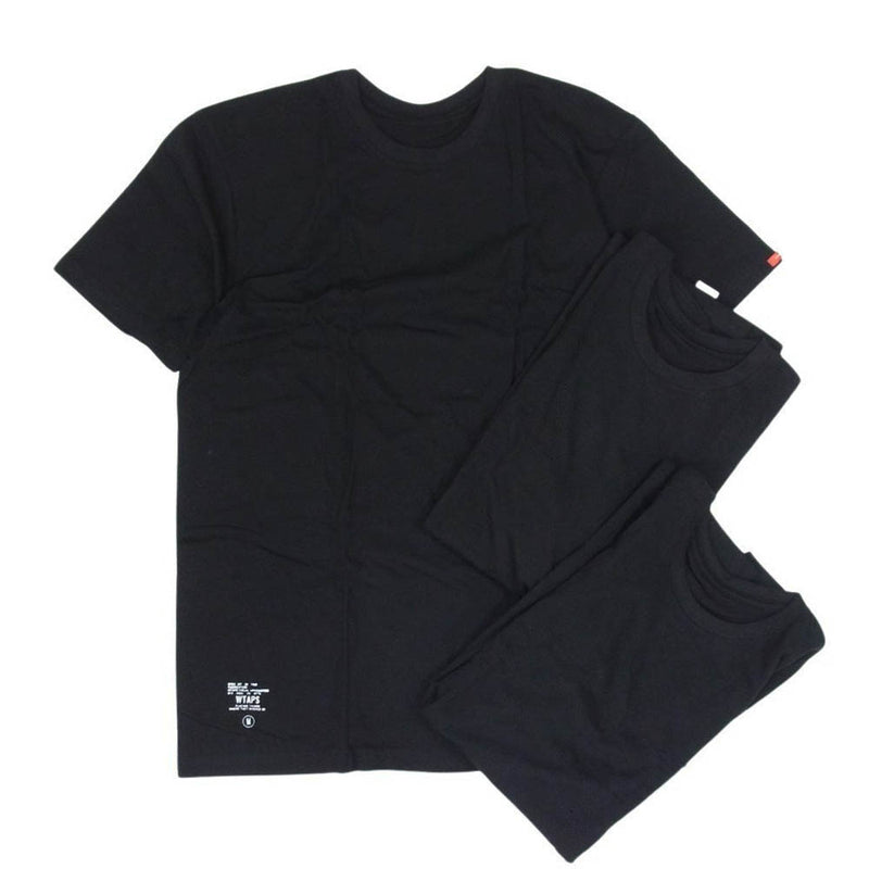 WTAPS ダブルタップス SKIVVIES クルーネック 3枚パック 半袖 Tシャツ ブラック系 M【新古品】【未使用】【中古】