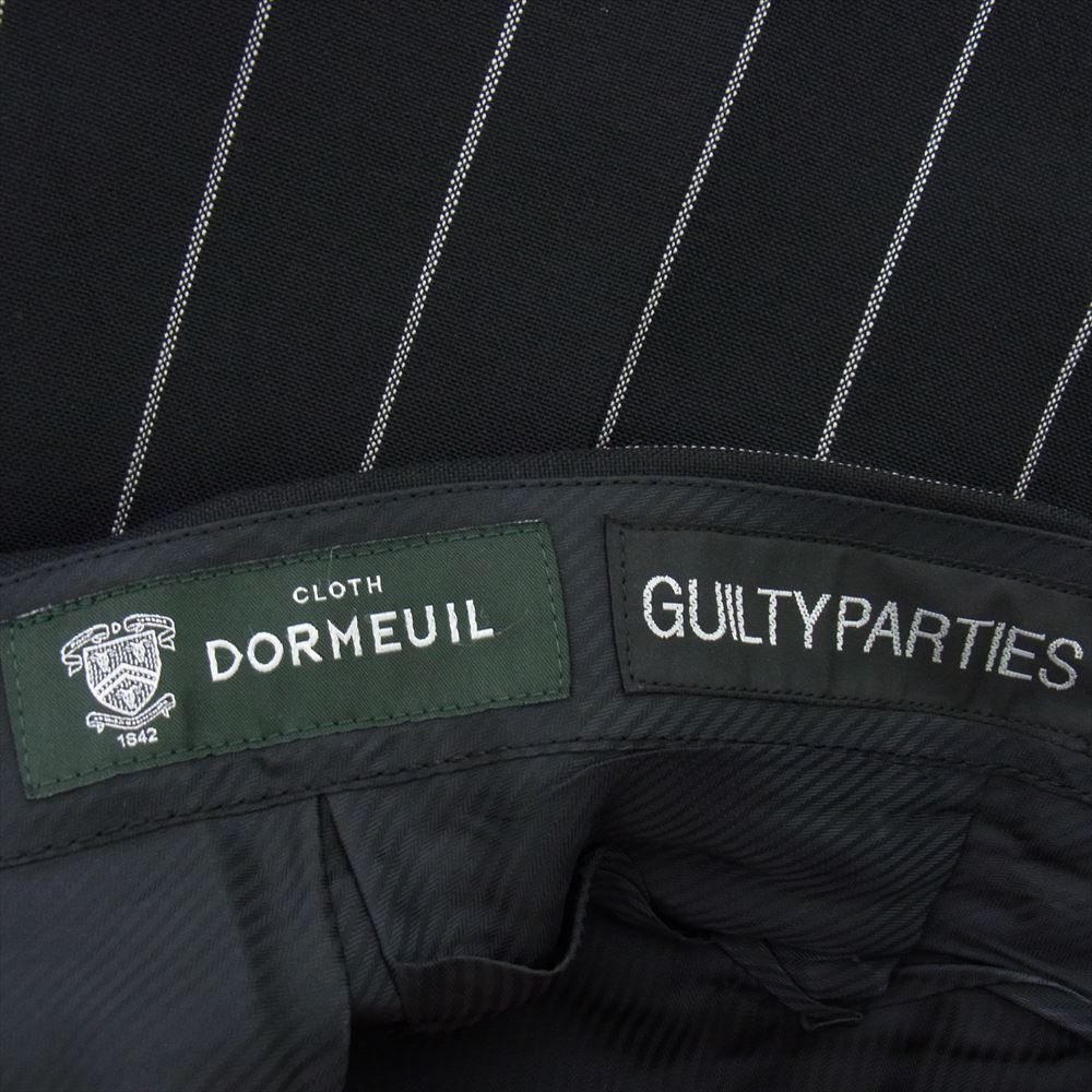 WACKO MARIA ワコマリア 23SS 23SS-WMP-TR23 PLEATED TROUSERS(TYPE-2) ストライプ プリーツ トラウザーズ パンツ ブラック系 L【中古】