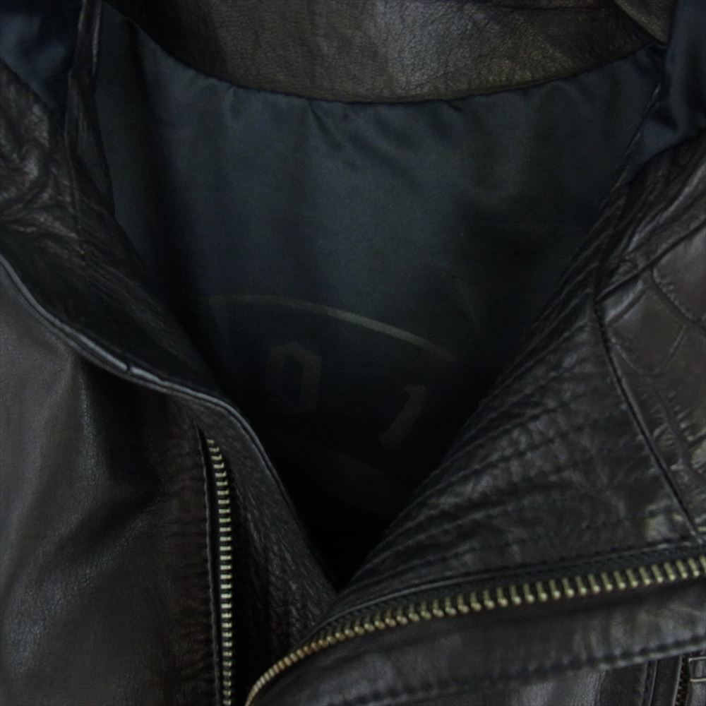 パーソナル ジーザス 14th Addiction フォーティーンスアディクション フード付き シープスキン レザージャケット ブラック系 3【中古】