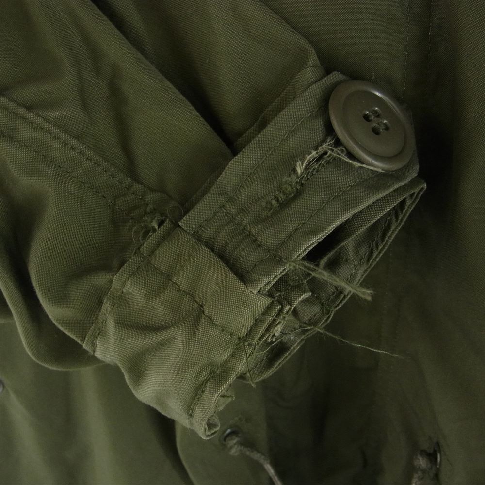 米軍実物 8415-00-782-3217 M-65 70s 80s フルセット EXTREME COLD WEATHER フィッシュテール ライナー付き フード付き モッズコート カーキ系 S【中古】