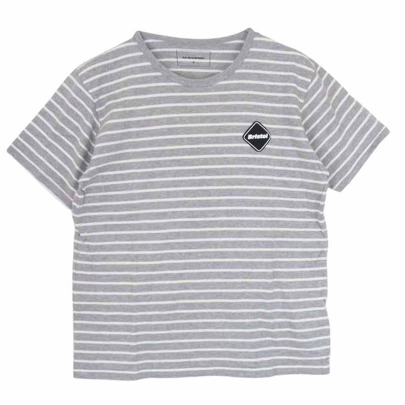 F.C.R.B. エフシーアールビー FCRB-130011 S/S EMBLEM BORDER POCKET TEE エンブレム ボーダー 半袖 Tシャツ グレー系 S【中古】