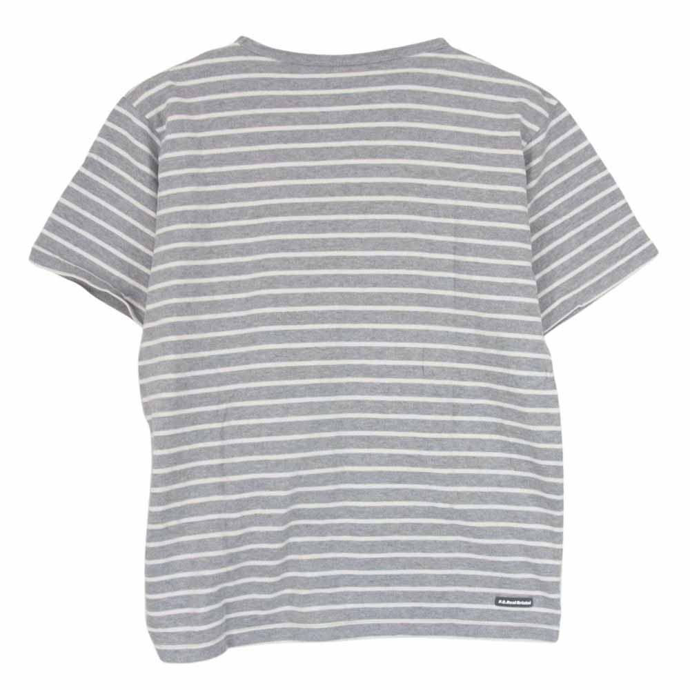 F.C.R.B. エフシーアールビー FCRB-130011 S/S EMBLEM BORDER POCKET TEE エンブレム ボーダー 半袖 Tシャツ グレー系 S【中古】