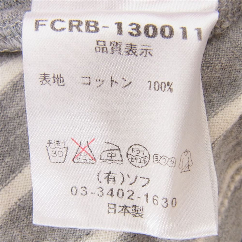 F.C.R.B. エフシーアールビー FCRB-130011 S/S EMBLEM BORDER POCKET TEE エンブレム ボーダー 半袖 Tシャツ グレー系 S【中古】