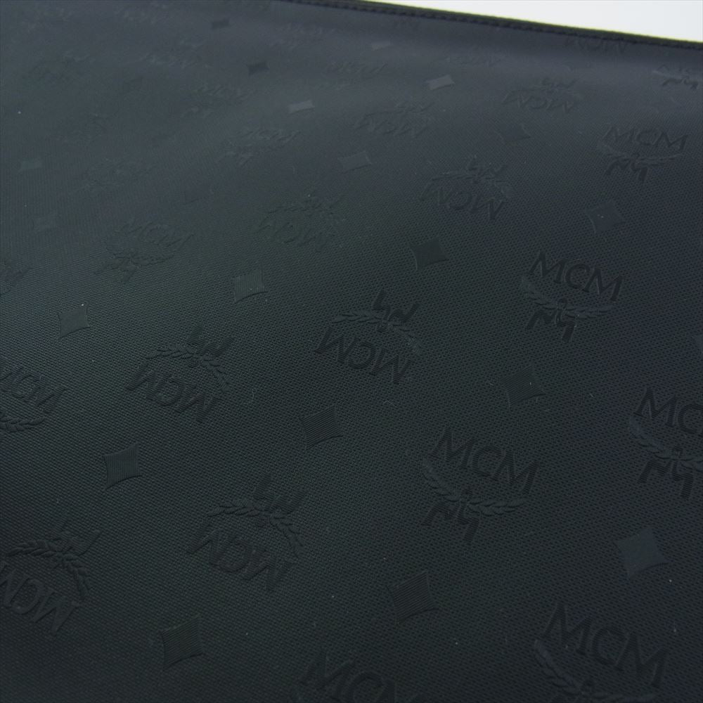 MCM エム・シー・エム MYZ 6SVH10 スタッズ型 モノグラム クラッチバッグ セカンドバッグ  ブラック系【中古】