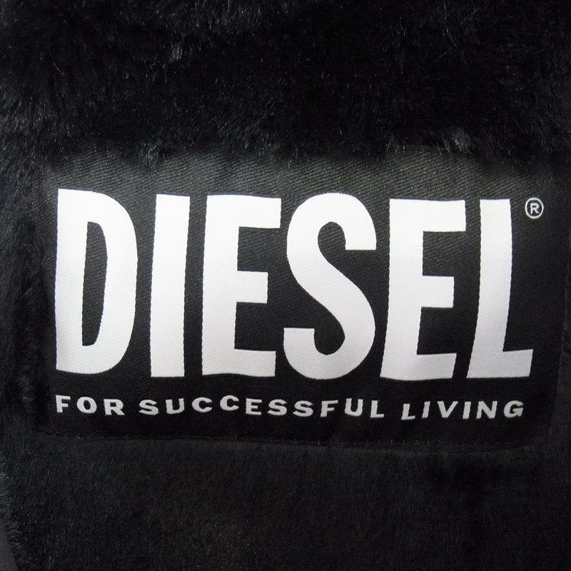 DIESEL ディーゼル A00563 ボア エコファー アビエイター ジャケット ブラック系 XL【新古品】【未使用】【中古】