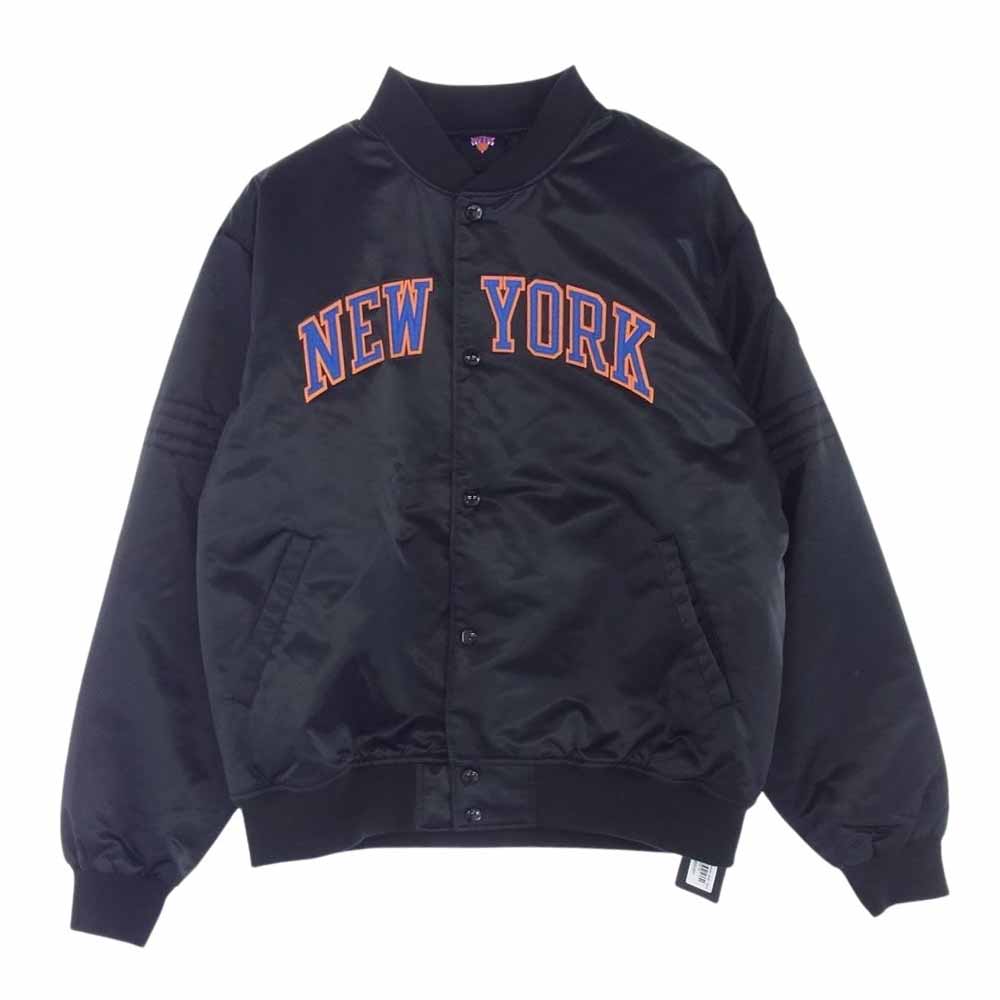 キス KHM010202-001 New York Knicks ニューヨーク ニックス Satin Bomber Jacket サテン ボンバー ジャケット ブラック系 L【美品】【中古】