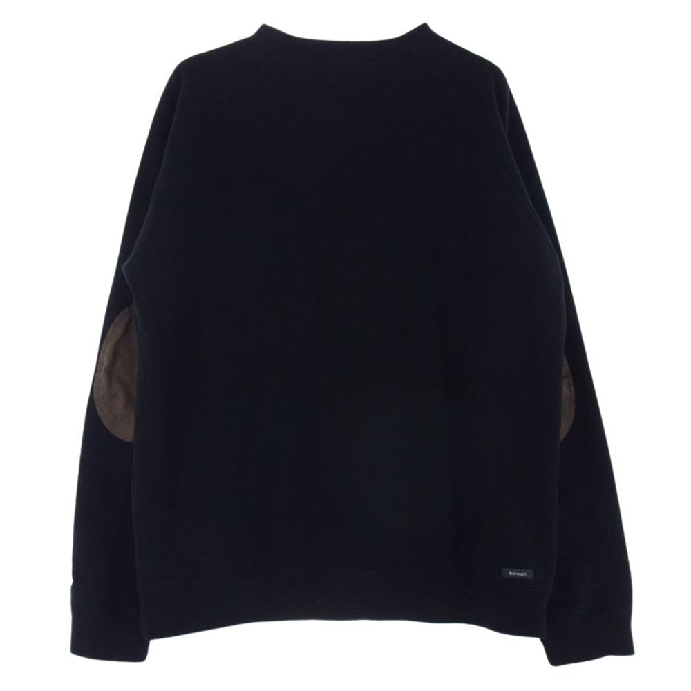 SOPHNET. ソフネット 19AW SOPH-192022 ELBOW PATCH CREW NECK SWEAT エルボーパッチ クルーネック スウェット ブラック系 M【中古】