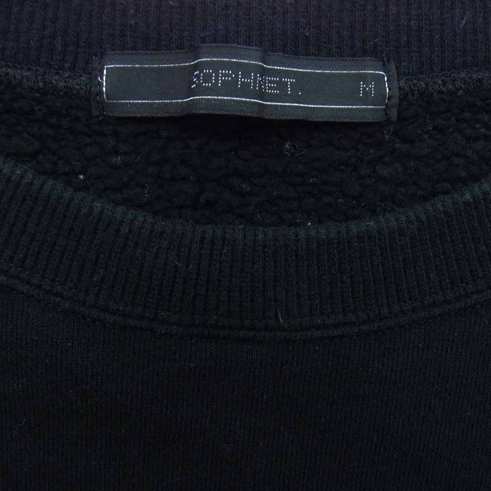 SOPHNET. ソフネット 19AW SOPH-192022 ELBOW PATCH CREW NECK SWEAT エルボーパッチ クルーネック スウェット ブラック系 M【中古】