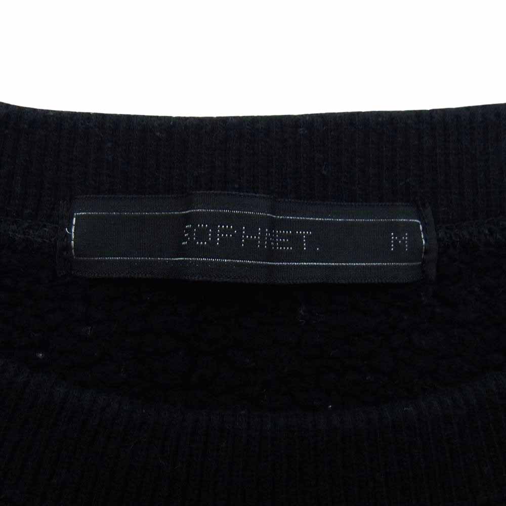 SOPHNET. ソフネット 19AW SOPH-192022 ELBOW PATCH CREW NECK SWEAT エルボーパッチ クルーネック スウェット ブラック系 M【中古】