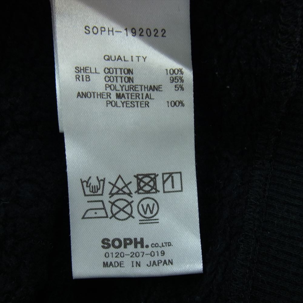 SOPHNET. ソフネット 19AW SOPH-192022 ELBOW PATCH CREW NECK SWEAT エルボーパッチ クルーネック スウェット ブラック系 M【中古】