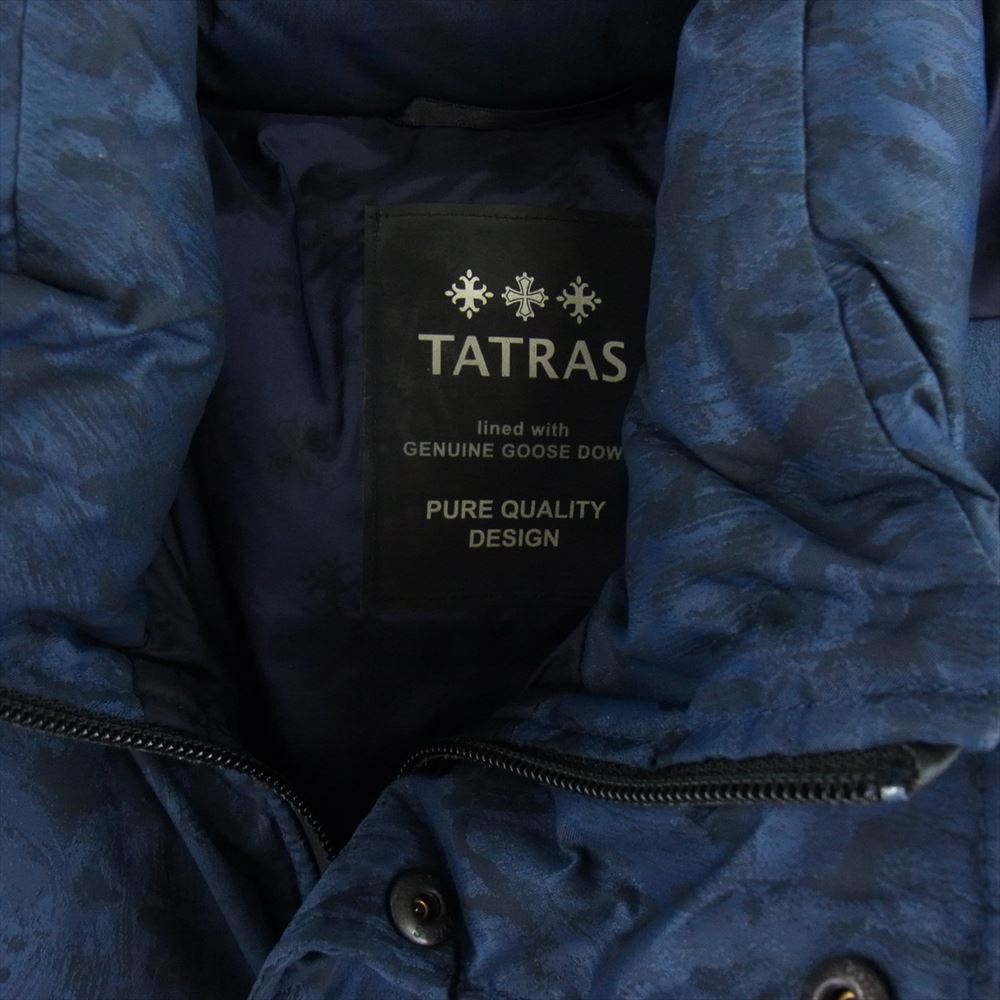 TATRAS タトラス MTA16A4387 METAURO メタウロ フード付き 総柄 ダウン ジャケット ネイビー系 02【中古】