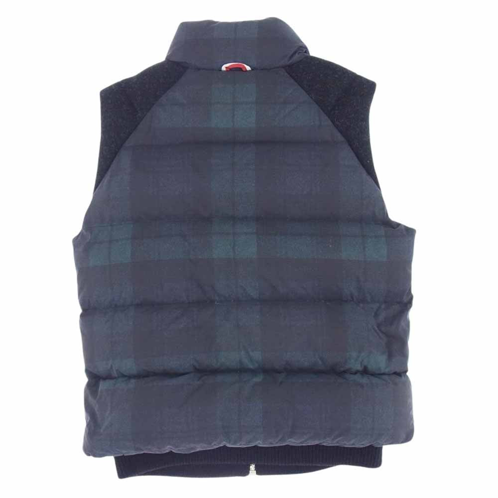 MONCLER GAMME BLEU モンクレール ガムブルー 112-391-43311-80 アウトレットスタンプ入り 国内正規品 GILET ウール切替 チェック柄 ダウンベスト ブラック系 グリーン系【中古】