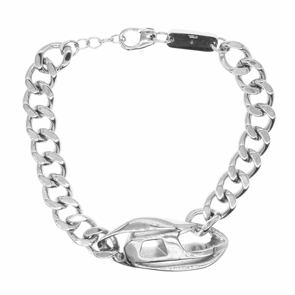 DIESEL ディーゼル Dロゴ チェーン ブレスレット シルバー系