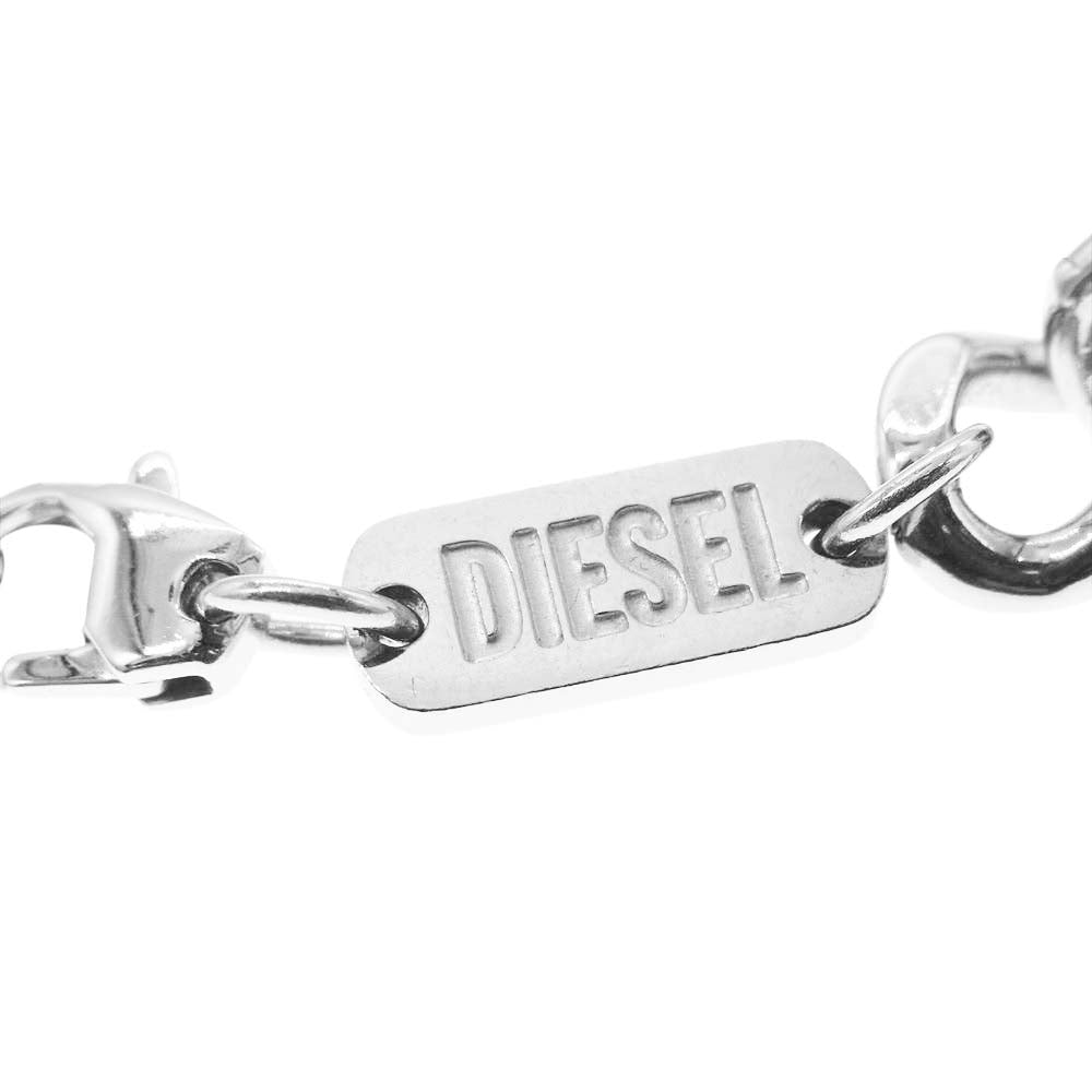 DIESEL ディーゼル Dロゴ チェーン ブレスレット  シルバー系【中古】