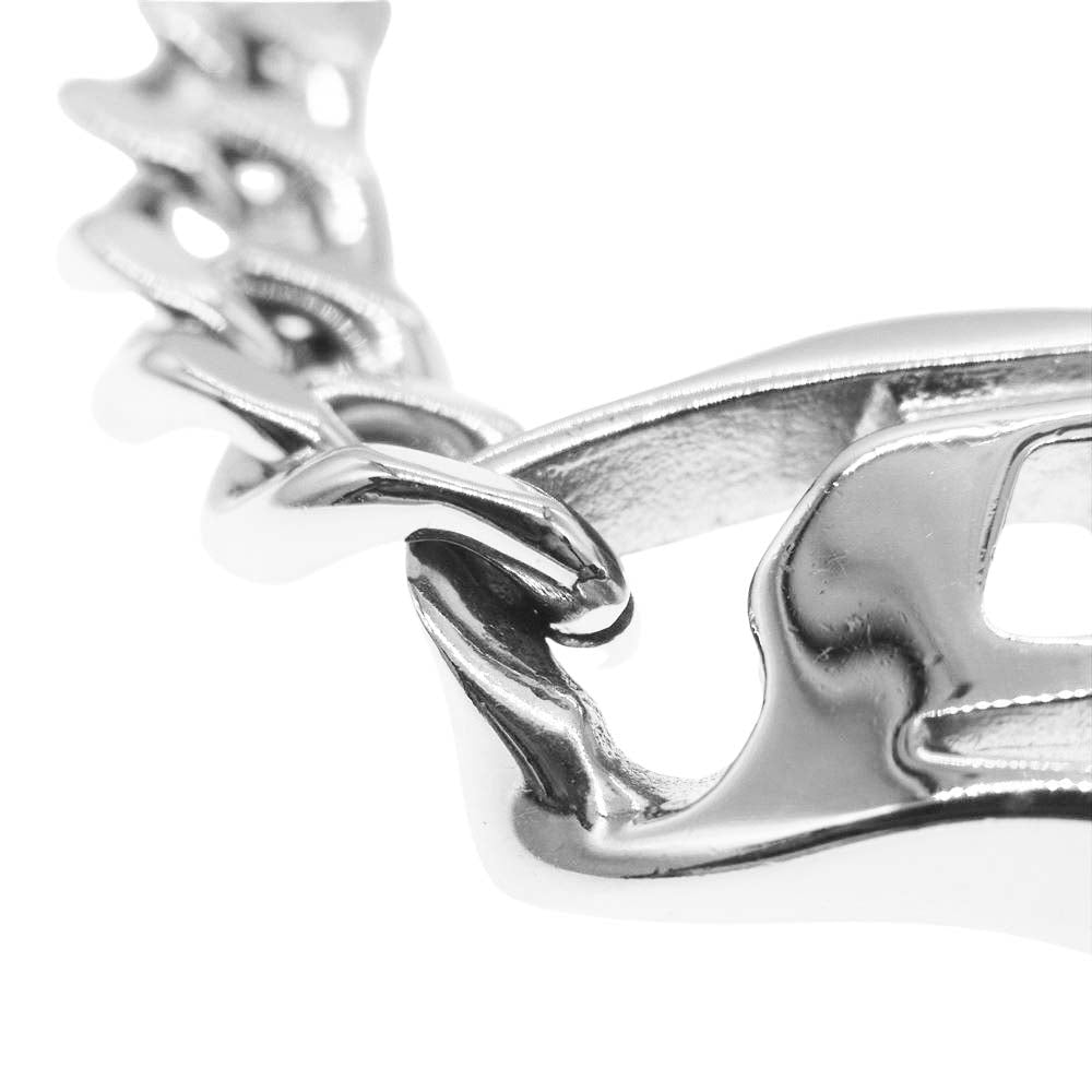 DIESEL ディーゼル Dロゴ チェーン ブレスレット  シルバー系【中古】