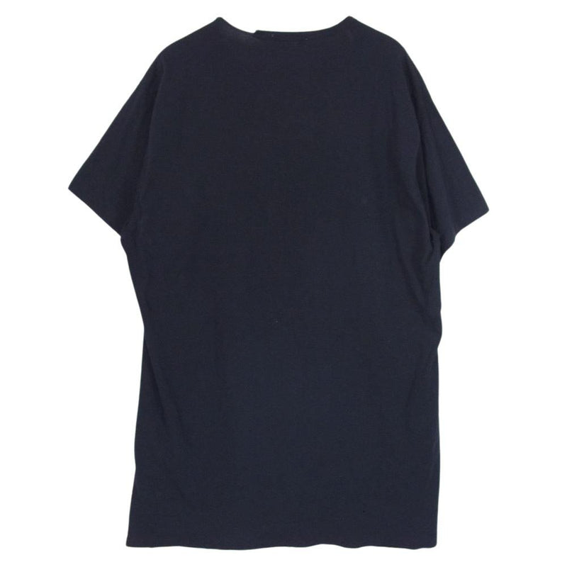 Yohji Yamamoto POUR HOMME ヨウジヤマモトプールオム HH-T67-985 フロントスリット ロング カットソー 半袖 Tシャツ ネイビー系 3【中古】