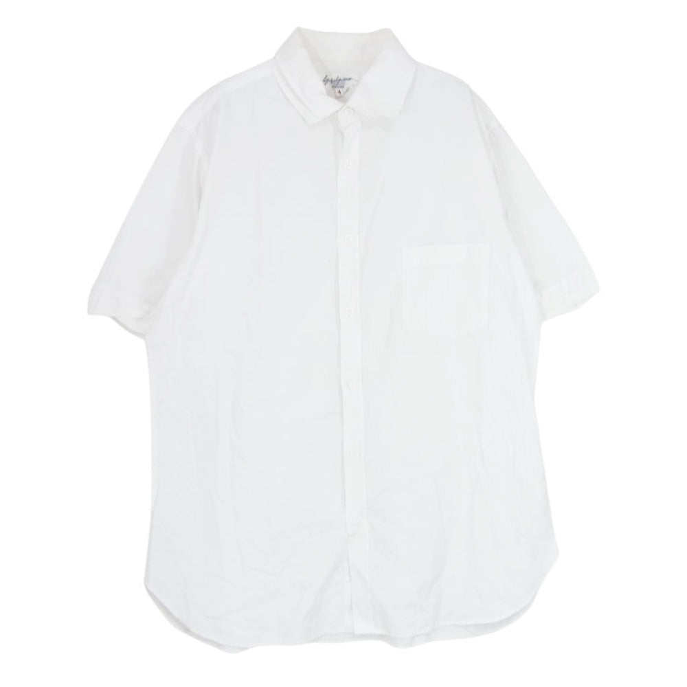 Yohji Yamamoto POUR HOMME ヨウジヤマモトプールオム H0-B32-001 二重襟 レイヤードカラー 半袖 シャツ ホワイト系 4【中古】