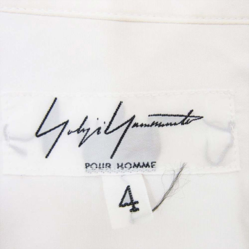 Yohji Yamamoto POUR HOMME ヨウジヤマモトプールオム H0-B32-001 二重襟 レイヤードカラー 半袖 シャツ ホワイト系 4【中古】