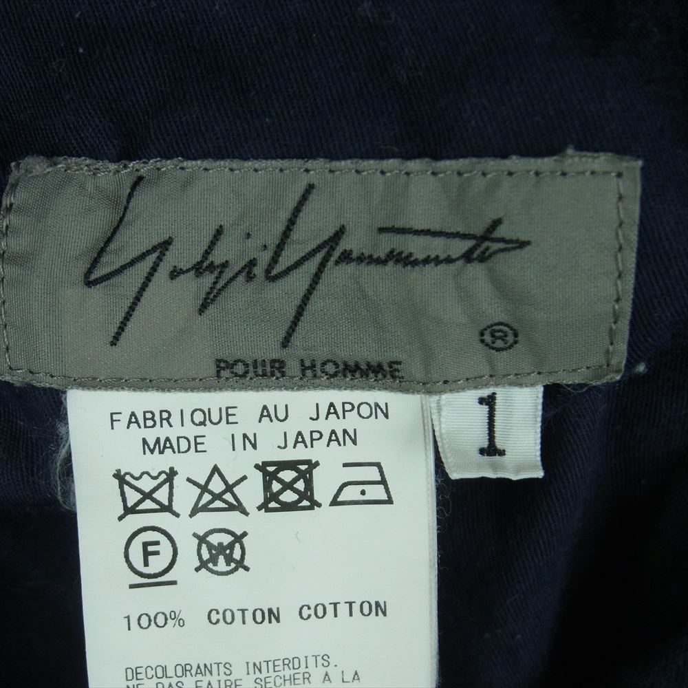 Yohji Yamamoto POUR HOMME ヨウジヤマモトプールオム 19SS HH-P06-002 ドローコード イージー ワイド パンツ 紐パンツ ネイビー系 1【中古】