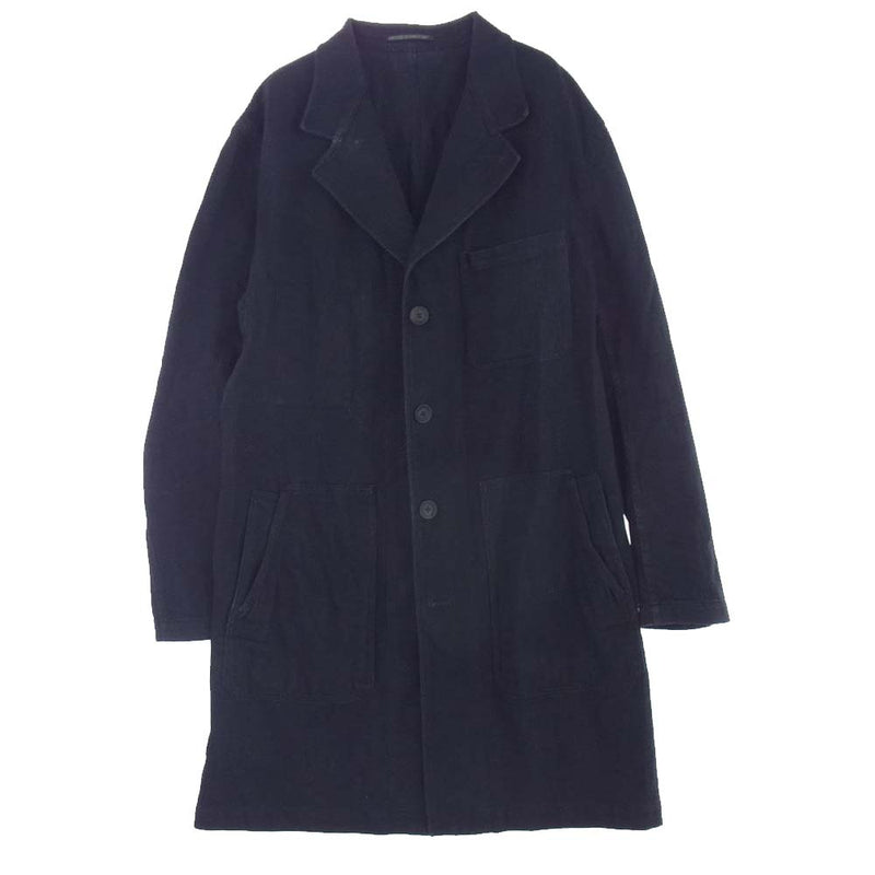 Yohji Yamamoto POUR HOMME ヨウジヤマモトプールオム 20AW HR-J62-009 8OZ DENIM LONG JACKET デニム ロング ジャケット ショップコート ブラック系 3【中古】