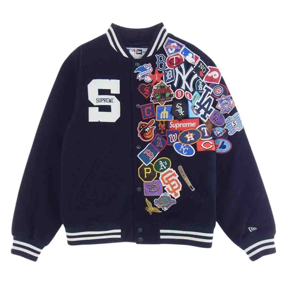 Supreme シュプリーム 20SS New Era MLB Varsity Jacket ニューエラ メジャーリーグ バーシティ ジャケット スタジャン ネイビー系 L【新古品】【未使用】【中古】