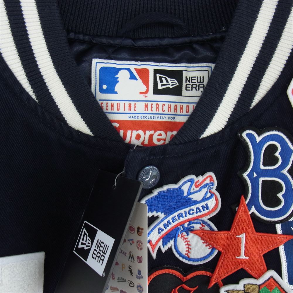 Supreme シュプリーム 20SS New Era MLB Varsity Jacket ニューエラ メジャーリーグ バーシティ ジャケット スタジャン ネイビー系 L【新古品】【未使用】【中古】