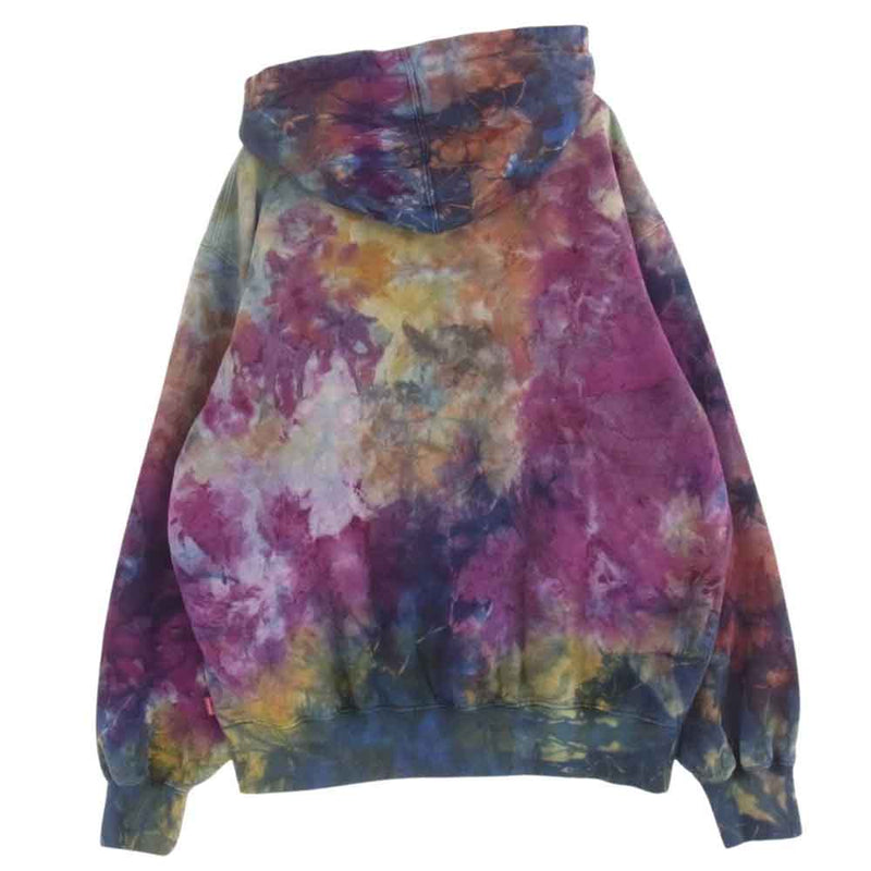 Supreme シュプリーム 24SS Overdyed Small Box Zip Up Hooded Sweatshirt Multicolor タイダイ オーバーダイ スモールボックス ロゴ ワッペン 裏起毛 スウェット ジップパーカー  マルチカラー系 M【中古】