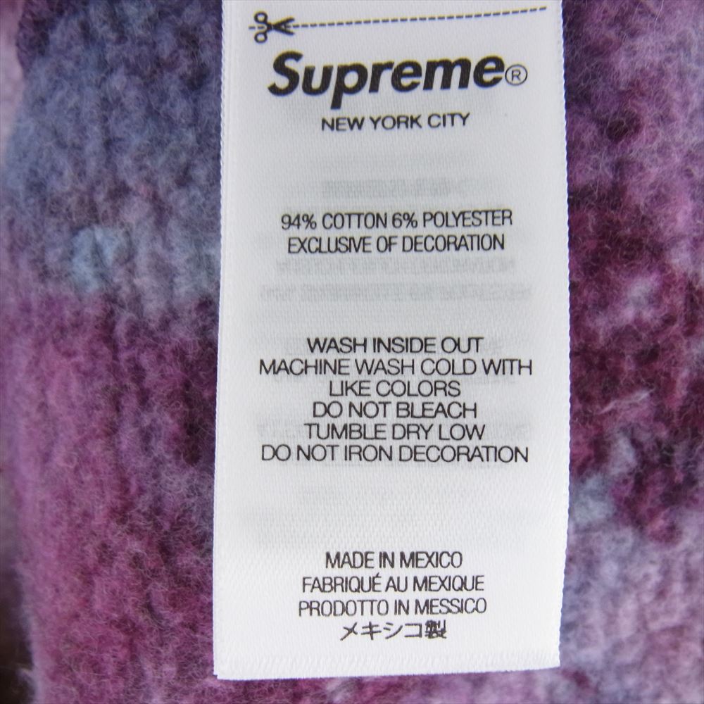 Supreme シュプリーム 24SS Overdyed Small Box Zip Up Hooded Sweatshirt Multicolor タイダイ オーバーダイ スモールボックス ロゴ ワッペン 裏起毛 スウェット ジップパーカー  マルチカラー系 M【中古】