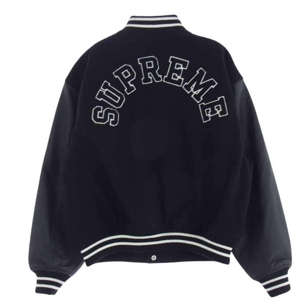 Supreme シュプリーム 23AW Tiger Varsity Jacket タイガー バーシティー ウール メルトン スタジャン スタジアムジャケット ブラック系 M【美品】【中古】