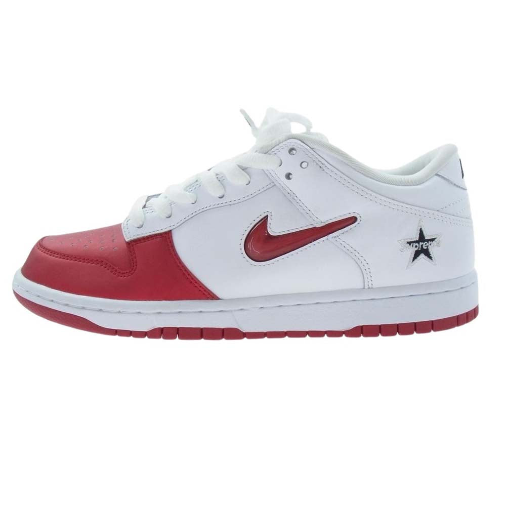 Supreme シュプリーム 19AW CK3480-600 × Nike ナイキ Dunk Low Varsity Red White ダンク ロー バーシティレッド ホワイト スニーカー　 ホワイト系 レッド系 26.5cm【新古品】【未使用】【中古】