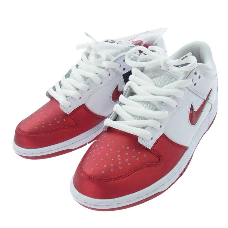 Supreme シュプリーム 19AW CK3480-600 × Nike ナイキ Dunk Low Varsity Red White ダンク ロー バーシティレッド ホワイト スニーカー　 ホワイト系 レッド系 26.5cm【新古品】【未使用】【中古】