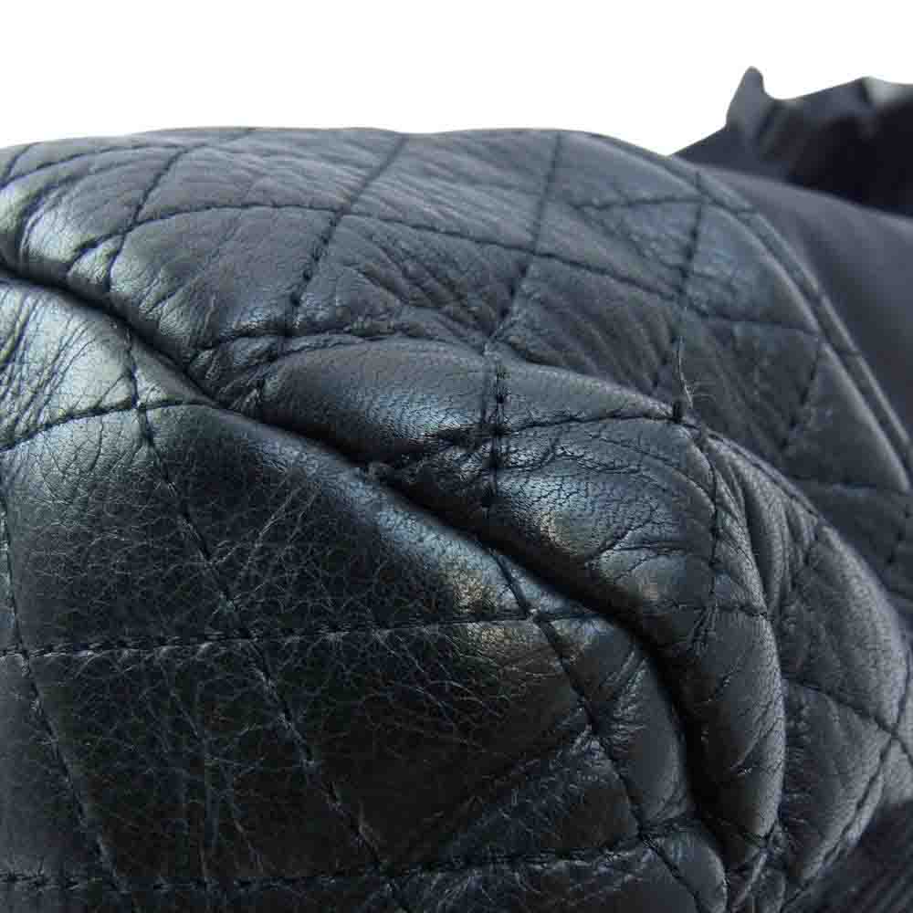 RUDE GALLERY ルードギャラリー BLACK REBEL ブラックレーベル カウハイド レザー 切替 バックパック リュック ブラック系【中古】