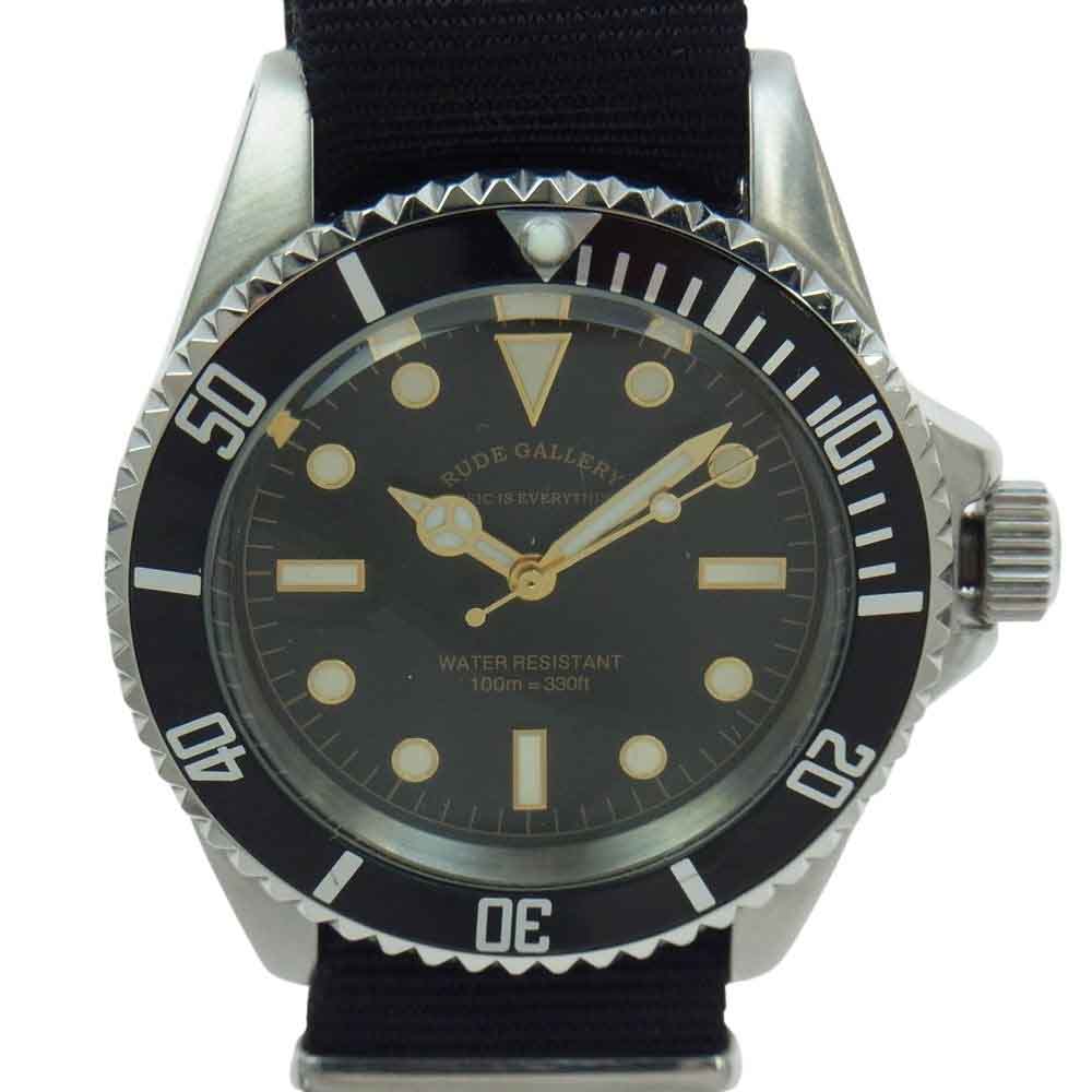 RUDE GALLERY ルードギャラリー GOOD OLD DIVER WATCH LUXES STAINLESS STEEL グッド オールド ダイバーズ ウォッチ ブラック系【中古】