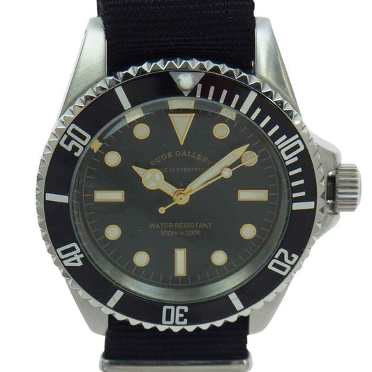 RUDE GALLERY ルードギャラリー GOOD OLD DIVER WATCH LUXES STAINLESS STEEL グッド オールド ダイバーズ ウォッチ ブラック系【中古】