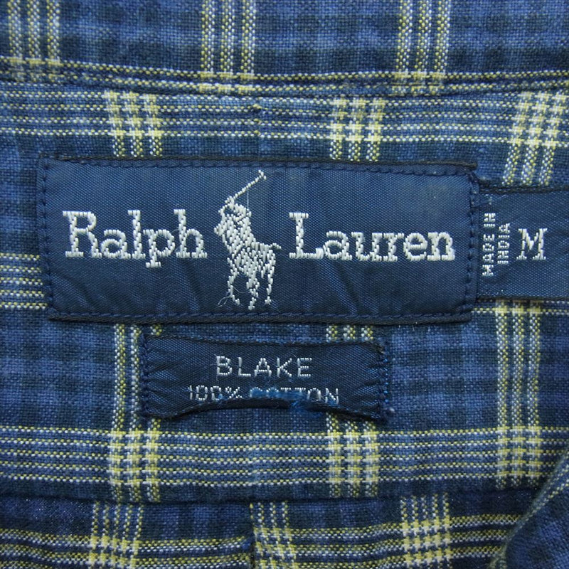 RALPH LAUREN ラルフローレン 長袖 チェックシャツ ロゴ刺繍 M【中古】