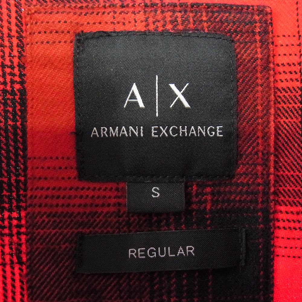 ARMANI EXCHANGE アルマーニエクスチェンジ 6GZC27 ZNMEZ Regular Fit Shirt チェック 長袖シャツ レッド系 S【中古】