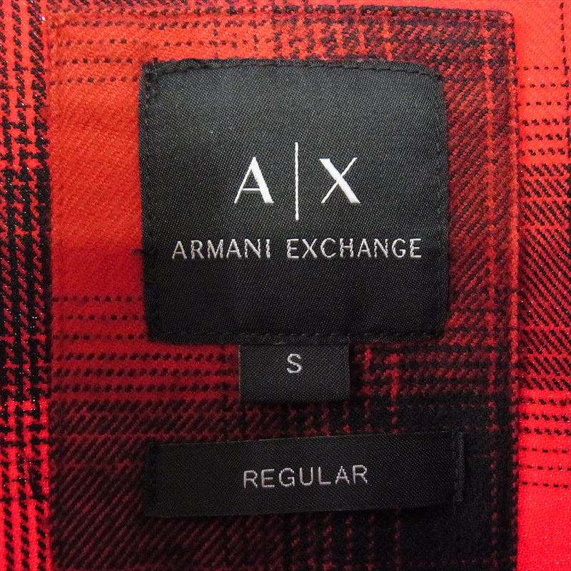 ARMANI EXCHANGE アルマーニエクスチェンジ 6GZC27 ZNMEZ Regular Fit Shirt チェック 長袖シャツ レッド系 S【中古】