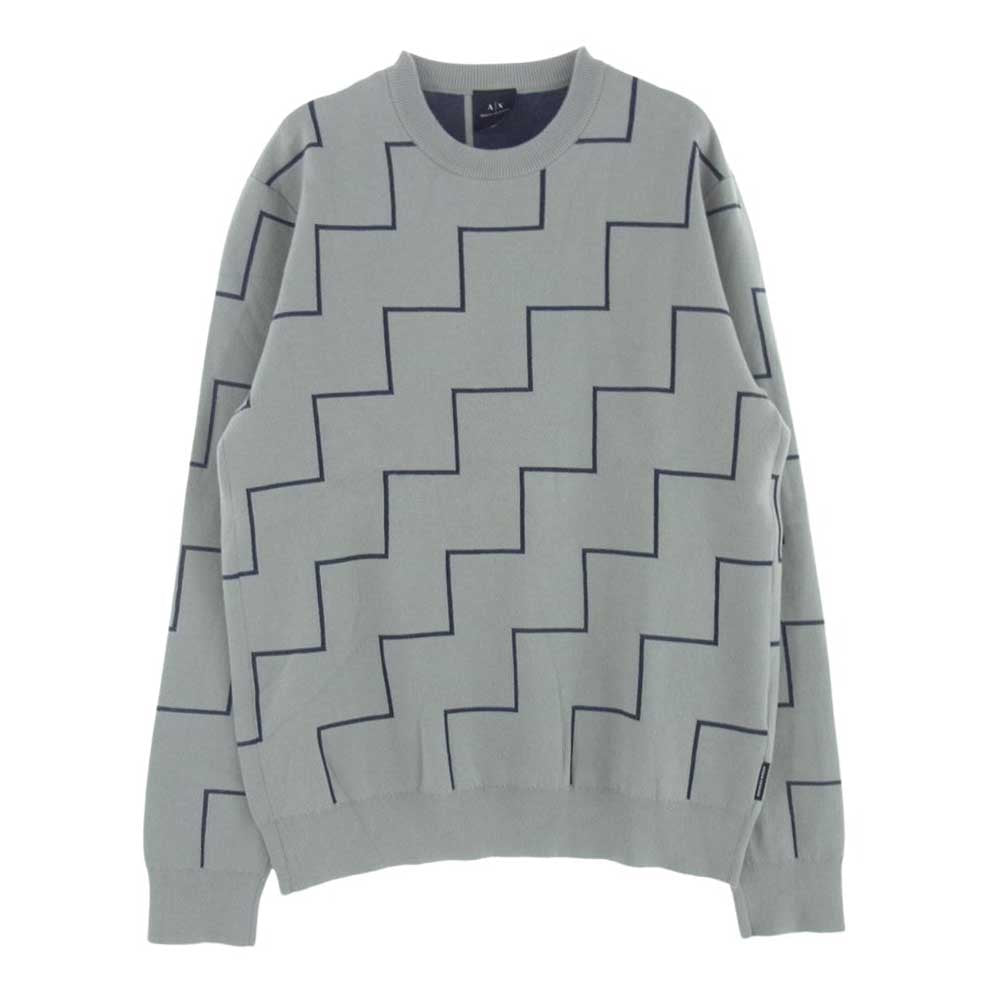 ARMANI EXCHANGE アルマーニエクスチェンジ 6KZM1E ZM1DZ Regular Fit  Sweater クルーネック プルオーバー ニット セーター グレー グレー系 S【中古】