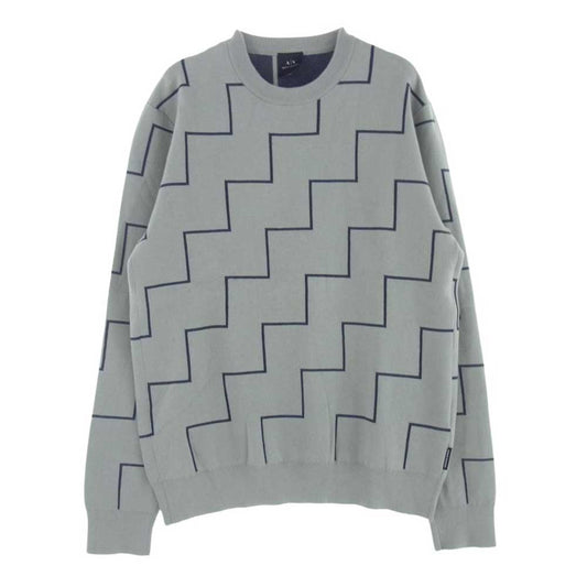 ARMANI EXCHANGE アルマーニエクスチェンジ 6KZM1E ZM1DZ Regular Fit  Sweater クルーネック プルオーバー ニット セーター グレー グレー系 S【中古】