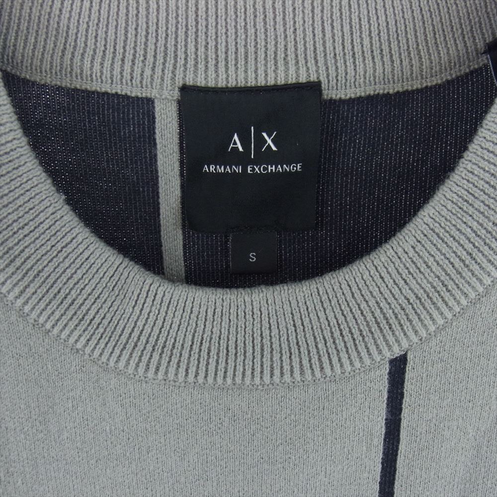 ARMANI EXCHANGE アルマーニエクスチェンジ 6KZM1E ZM1DZ Regular Fit  Sweater クルーネック プルオーバー ニット セーター グレー グレー系 S【中古】