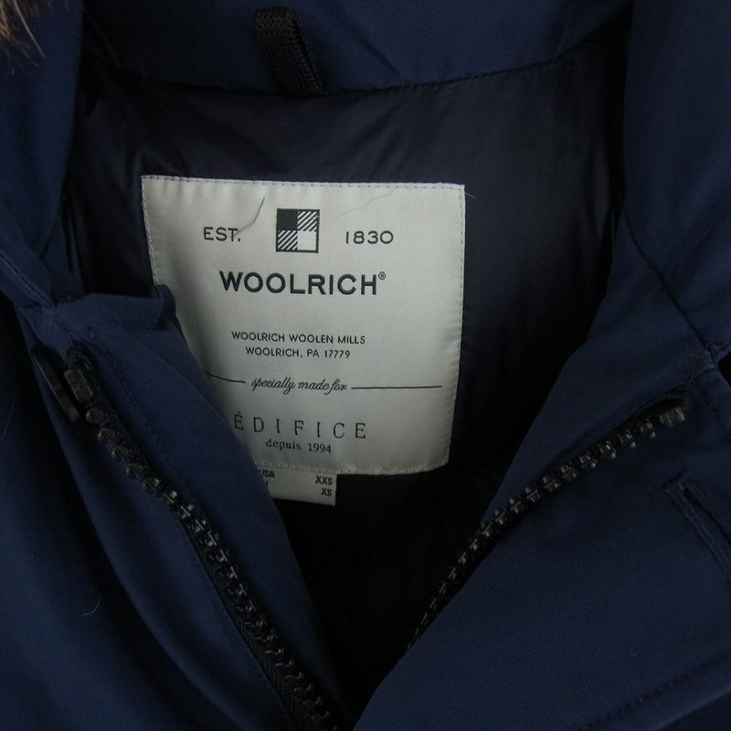 WOOLRICH ウールリッチ WOCPS2944 エディフィス別注 アークティックパーカー ダウン ジャケット ネイビー系 USA XXS【中古】