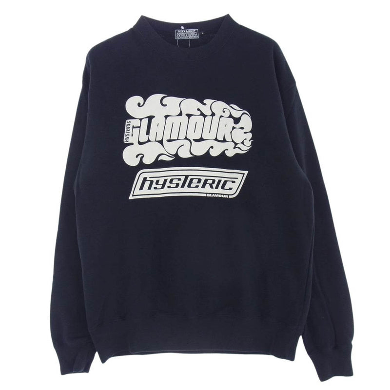 HYSTERIC GLAMOUR ヒステリックグラマー 02241CS07 FIRE LOGO ロゴ プリント スウェット ブラック系 L【中古】