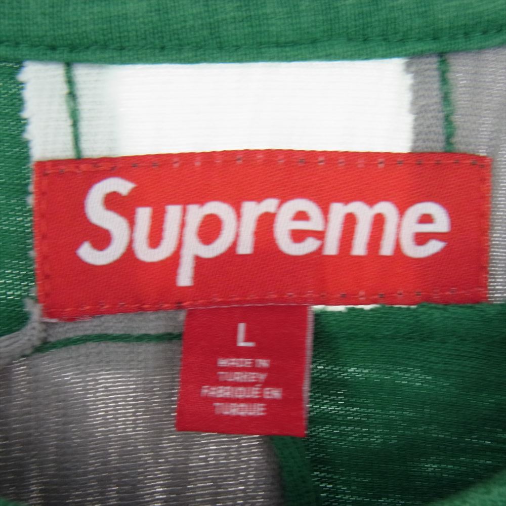 Supreme シュプリーム 24SS Patchwork Yoke Football Top Green パッチワーク ヨーク フットボール 半袖 Tシャツ グリーン系 L【美品】【中古】