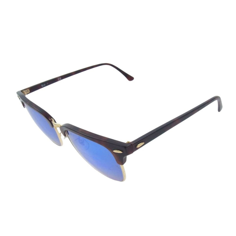 Ray-Ban レイバン 3016F CLUB MASTER クラブマスター ウェリントン サングラス アイウェア フレーム：ブラウン　レンズ枠：ゴールド 55□19　145　3N【中古】