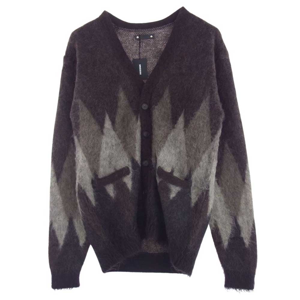 MINEDENIM マインデニム 22AW 2210-6002-67-022 Kid Mohair Argyle Washed Knit Long Cardigan キッド モヘア アーガイル ニット ロング カーディガン 2【新古品】【未使用】【中古】