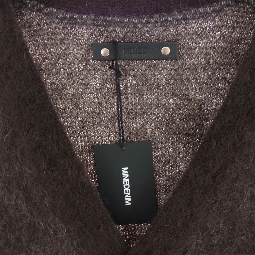 MINEDENIM マインデニム 22AW 2210-6002-67-022 Kid Mohair Argyle Washed Knit Long Cardigan キッド モヘア アーガイル ニット ロング カーディガン 2【新古品】【未使用】【中古】