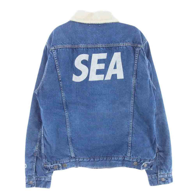 WIND AND SEA ウィンダンシー 20AW 20MND-WAS001-85-032 × MINEDENI マインデニム DENIM BOA GJKT デニム ボア ジャケット インディゴブルー系 3【極上美品】【中古】