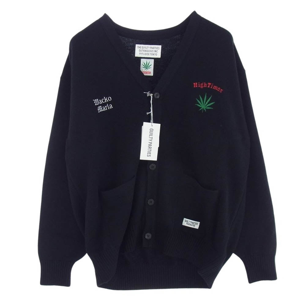 WACKO MARIA ワコマリア HIGHTIMES-WM-KN03 High Times Classic Knit Cardigan ハイタイムズ クラシック ニット カーディガン ブラック系 M【新古品】【未使用】【中古】