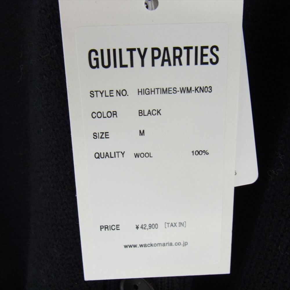 WACKO MARIA ワコマリア HIGHTIMES-WM-KN03 High Times Classic Knit Cardigan ハイタイムズ クラシック ニット カーディガン ブラック系 M【新古品】【未使用】【中古】